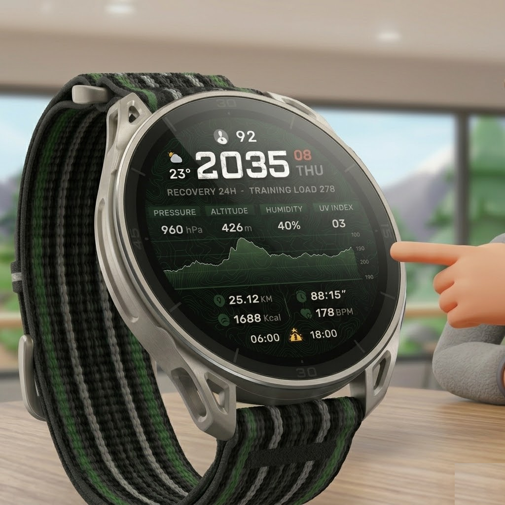 Amazfit Cheetah 2 Ultra Smartwatch - Titanium Trail Running Watch with Offline Maps
