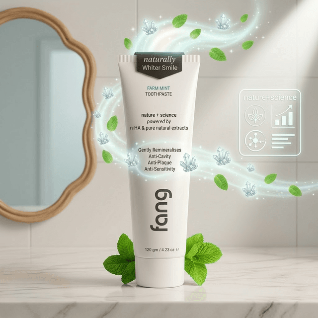 Fang Wild Mint Natural Toothpaste with Nano Hydroxyapatite - Remineralizing & Fluoride Free